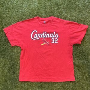 Majestic MLB St. Louis Cardinals Matt Adams 32 Mens XL Red Graphic Logo T Shirt